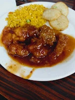 Fried Rice Potatoes Honey Sesame Chicken and Generals Chicken
